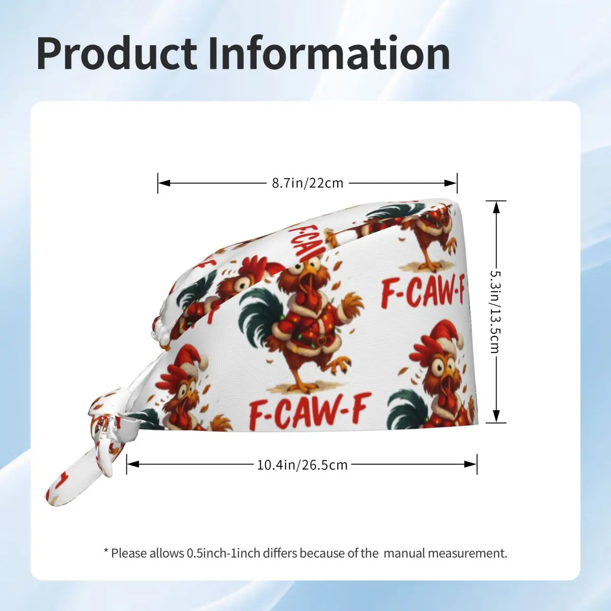 Werken Caps Voor Unisex Vrouwen F-CAW-F Kip Verpleging Hoeden Kerst Ademend Werk Scrub Cap Trendy Lang Haar Medische Cap