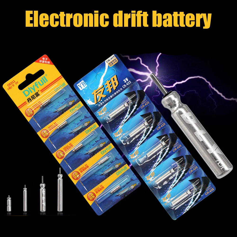 10x CR322 CR425 CR311 CR316 CR435 Luminous Electric Battery Fishing Floats Lithium Pin Battery Tool 3 Votage Battery Floats image 5