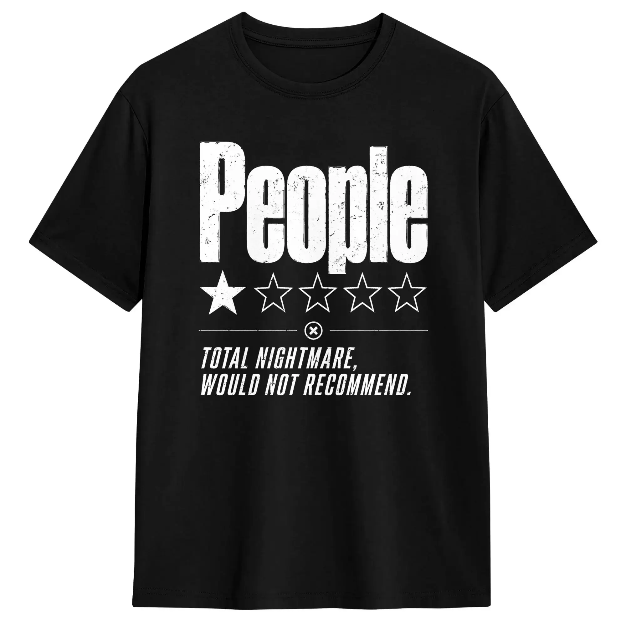 People One Star Rating Total Nightmare Would Not Recommend T-Shirt Couple  Streetwear T-Shirts Summer O-Neck Novelty Tees