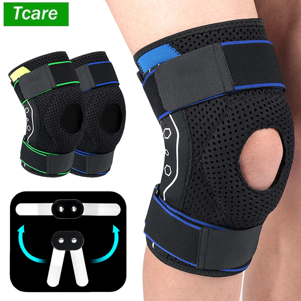 Tcare 1 PC Professional Knee Brace Sleeve Support with Side Stabilizers & EVA Pads Knee Pain Running Meniscus Tear ACL Arthritis