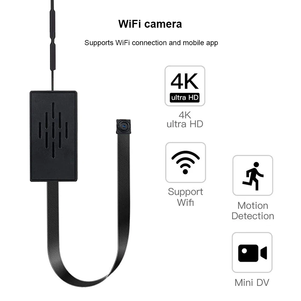 Wireless WiFi camera, smartphone app, supports 4K network camera, DIY WiFi camera, 1080 IP live camera viewing