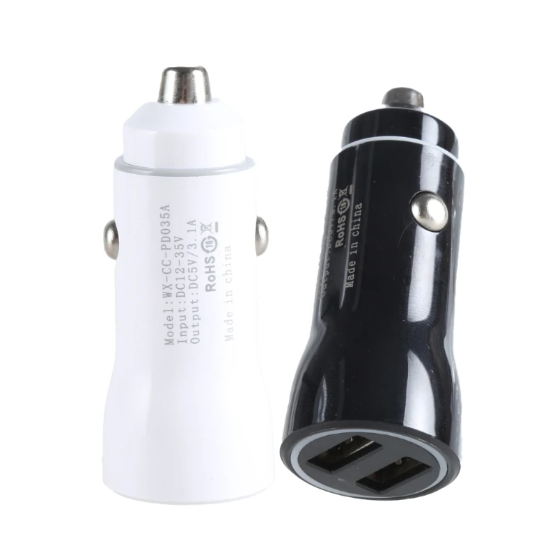 Double USB Car 3.1A High Current 12-35V Cigarettes Car Charging Head with Recognition Drop shipping