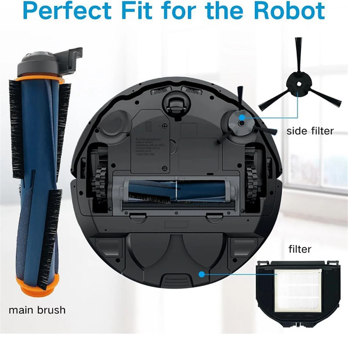 Replacement Parts Set for Shark RV2310 Matrix /RV2E Matrix Robot Vacuum Cleaner Accessories Kit