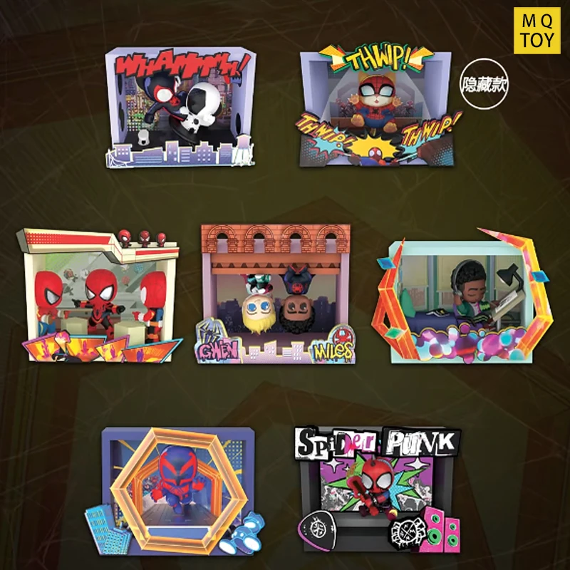 

Подлинные Hottoys Cosbi Scene слепая коробка мини-фигурки Человек-паук и Веном мини-фигурки куклы автомобильные украшения