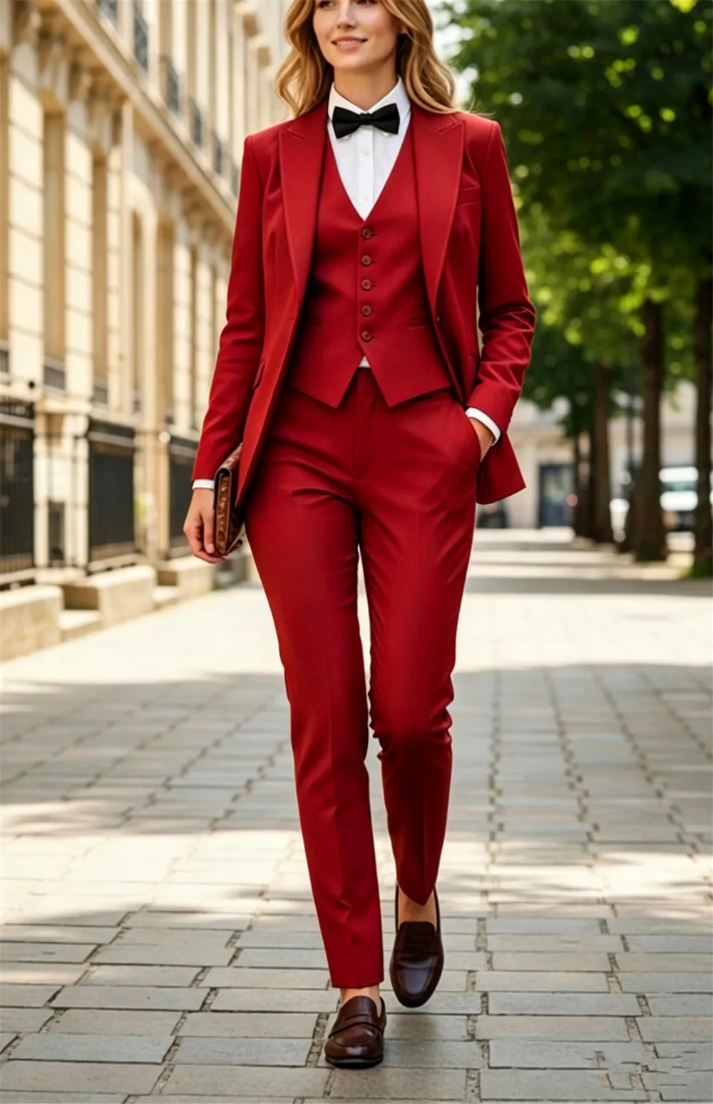 Luxury Women's Suits Elegant Formal Official 3 Pcs Pants Suit Set Slim Fit Women Outfit (Jacket+Vest+Pants) Tailor Made view 4