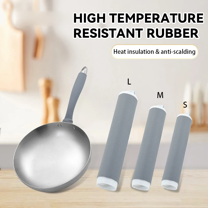 Anti-scalding Pot Handle Heat Resistant Cover New Frying Pan Protector Hot Handle Holder Sleeve Rubber Pan Handle Sleeve