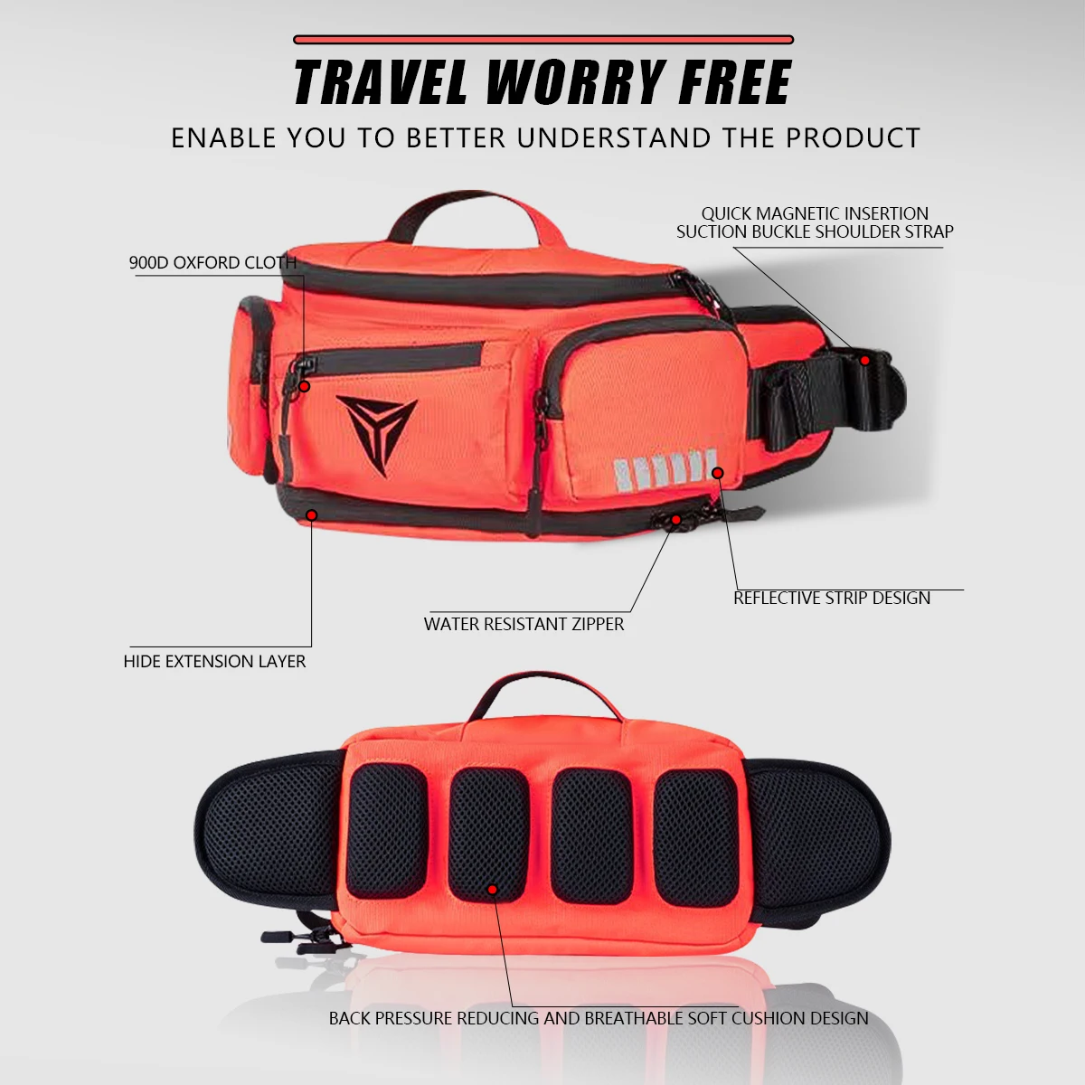 Motorrad Hüft tasche Outdoor Sport Gürtel Hüft bum Taschen wasserdichte Motorrad taktische Reise Handy Geldbörse Gürtel tasche – Detail 7