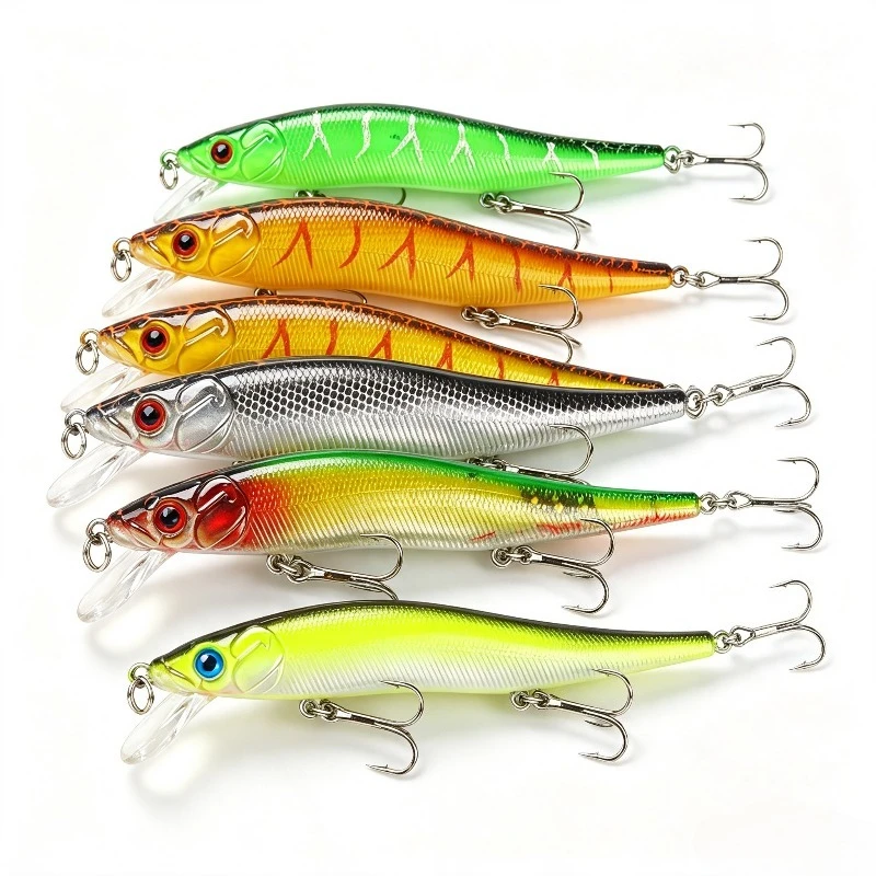 2PCS/3PCS/4PCS/5PCS Long Cast Sinking Minnow Hard Bait 11.5cm/14g Lure for Culter Bass Perch Freshwater Saltwater Fishing