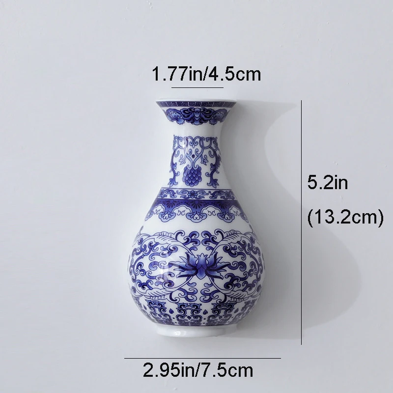 Flower Vase Decoration Home Ceramic Vases For Flowers Interior Figurine Wall Decorations Living Room Blue And White Porcelain