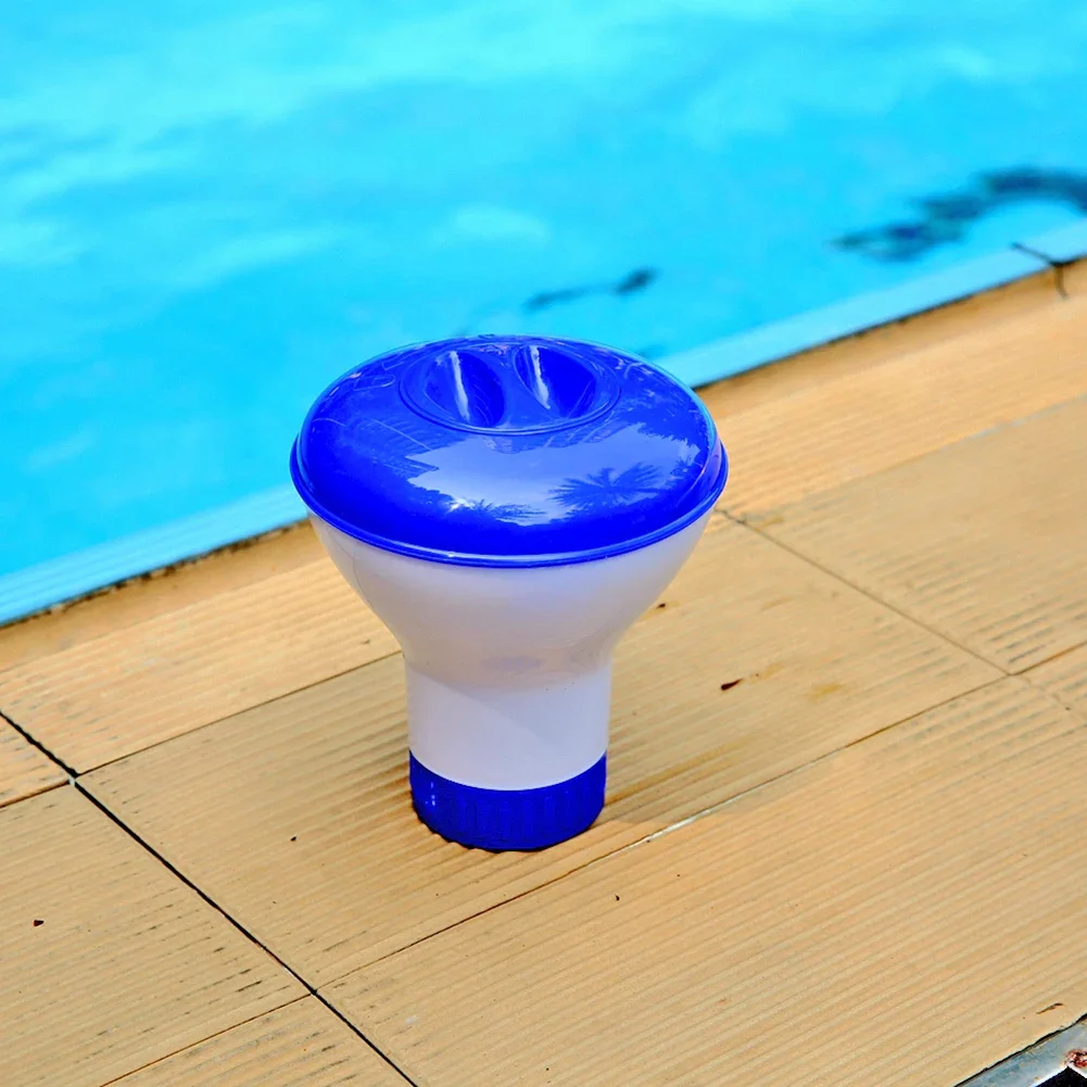 Caja desinfectante de píldoras flotantes para piscina, dispensador automático de medicamentos con termómetro, funda para tableta, envío directo