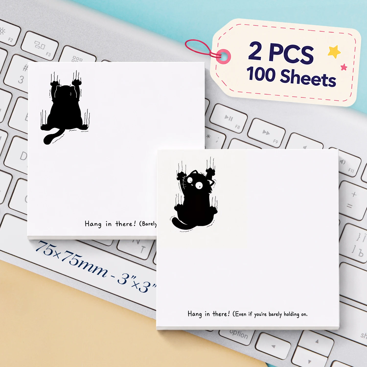 Hair Care Journal - 2pcs Cat Meme Sticky Notes Set,