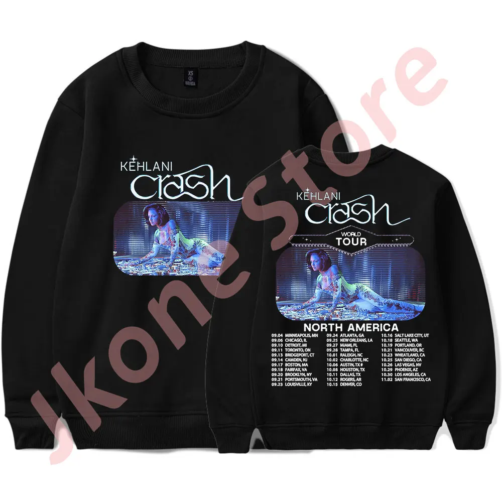 

Kehlani Crash Tour Dates Merch Crewneck Sweatshirts Winter Unisex Fashion Casual HipHop Long Sleeve T-Shirts