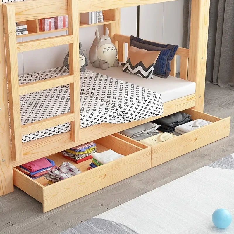 Children's Bed Mother and Child Bed Up and Down Solid Wood Bunk Two-layer High and Low,Two-drawer for Bedrooms New