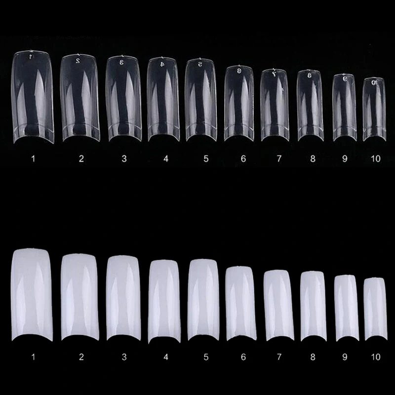 Manicure 500 sztuk paznokci typu french sztuk w pudełku przezroczysty peeling sztuczne paznokcie łatka zdejmowana pełna sztyft naturalna sztuczna łatka na paznokcie — zdjęcie 5