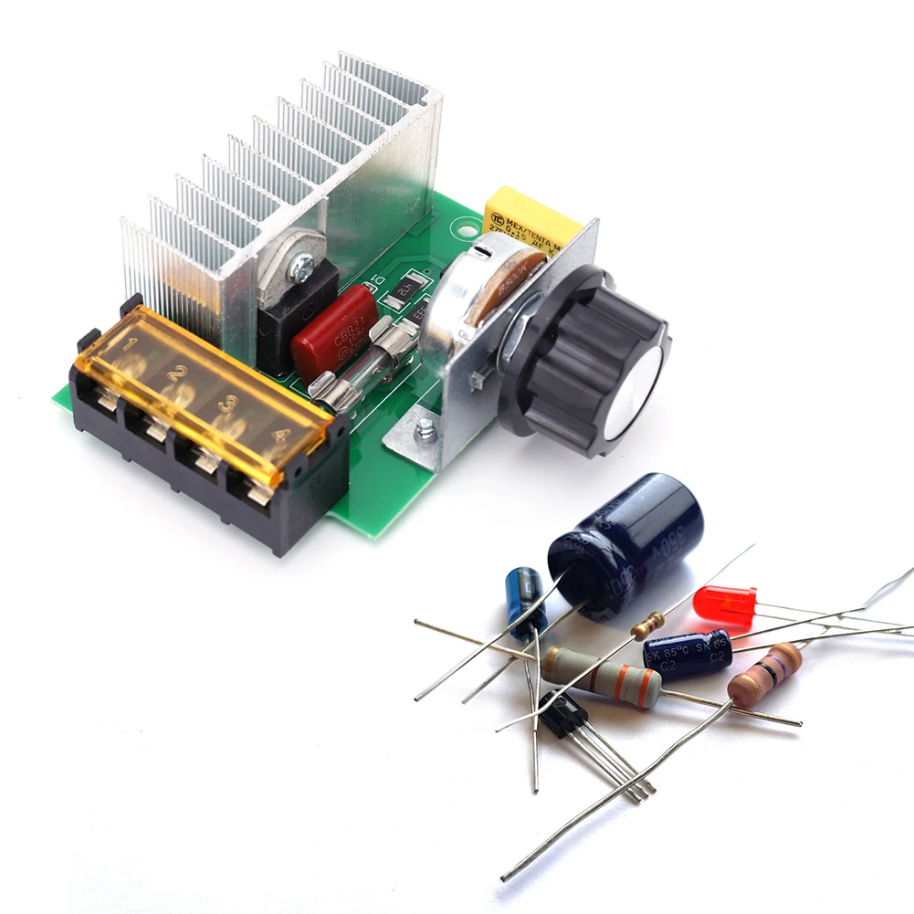 4000W Thyristor Governor AC 220V Electronic Voltage Regulator High Power SCR Adjustable for Adjusting Dimming Speed Temperature