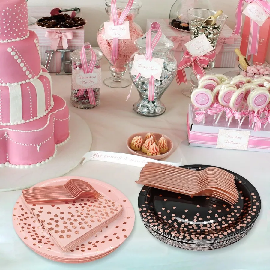 EcoFriendly Green Paper Plates and Napkins Set for Outdoor Weddings Graduation Parties and Garden Gatherings 7 Inch Dark Green