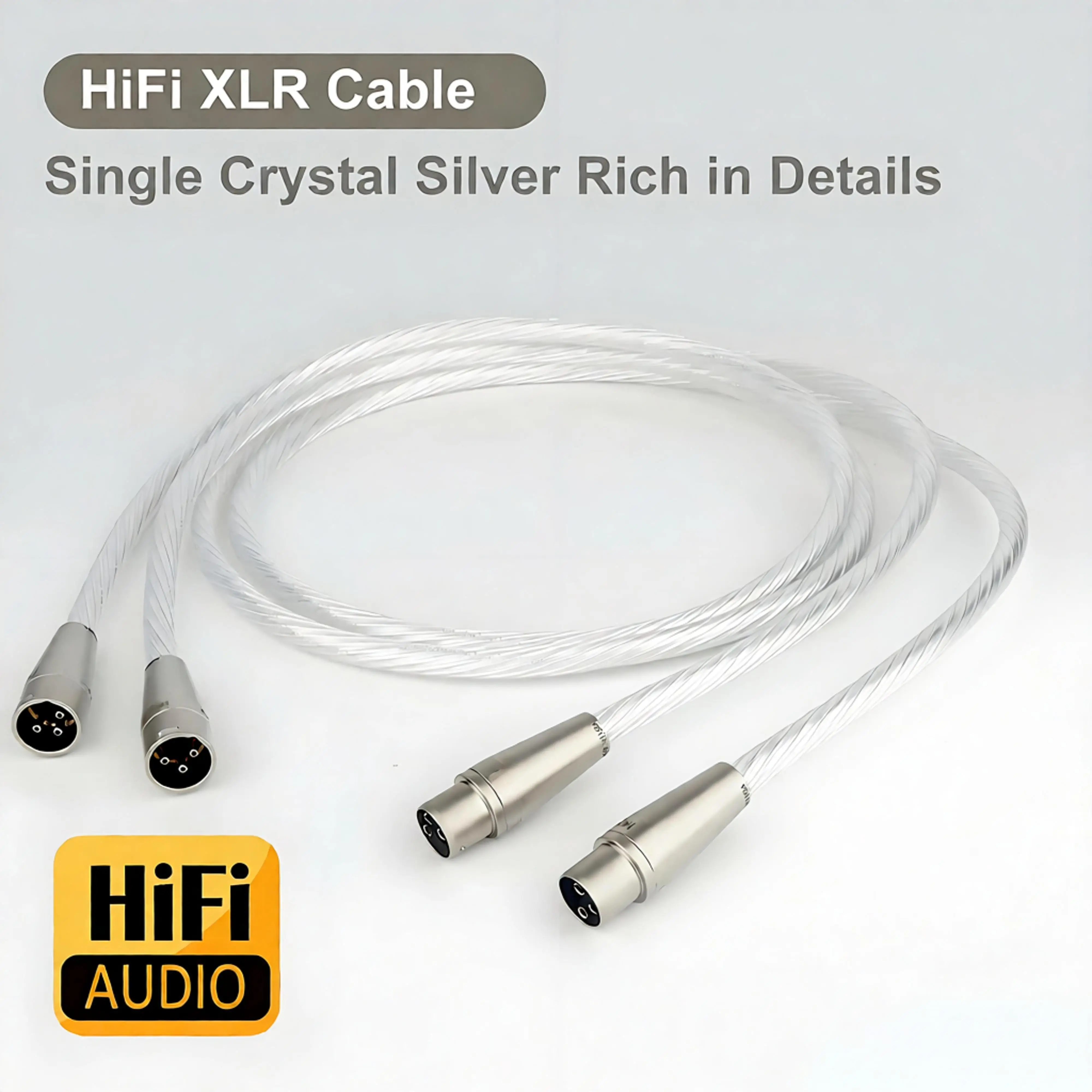 Hi fi RCA Cable 5N OCC Rca to Rca Audio Cable Foil Silver Shield HIFI Stereo Aux Cable Audiophile Wire for Speaker Amplifier DVD