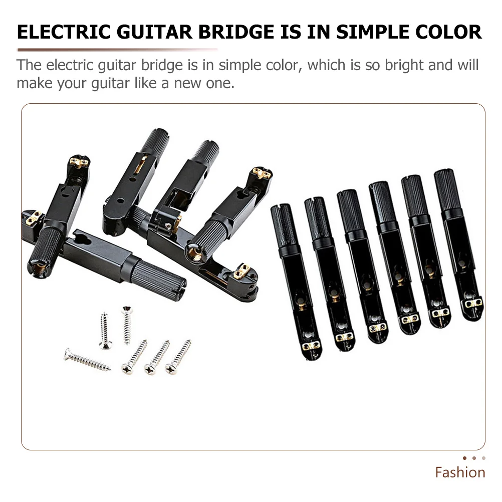 

Single Headless Guitar Bridge Durable Metal Replacement Parts Electric Acoustic Fixed Screws Saddle Musical Instrument