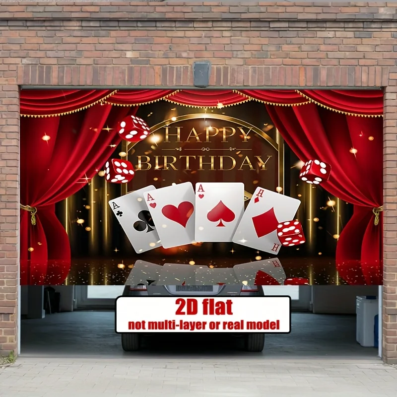 نسيج عيد ميلاد بطاقة البوكر، تصميم Ace of Spades Hearts Diamonds، لوحة فنية جدارية على شكل كازينو لخلفية صور الحفلات وديكور الغرفة #5