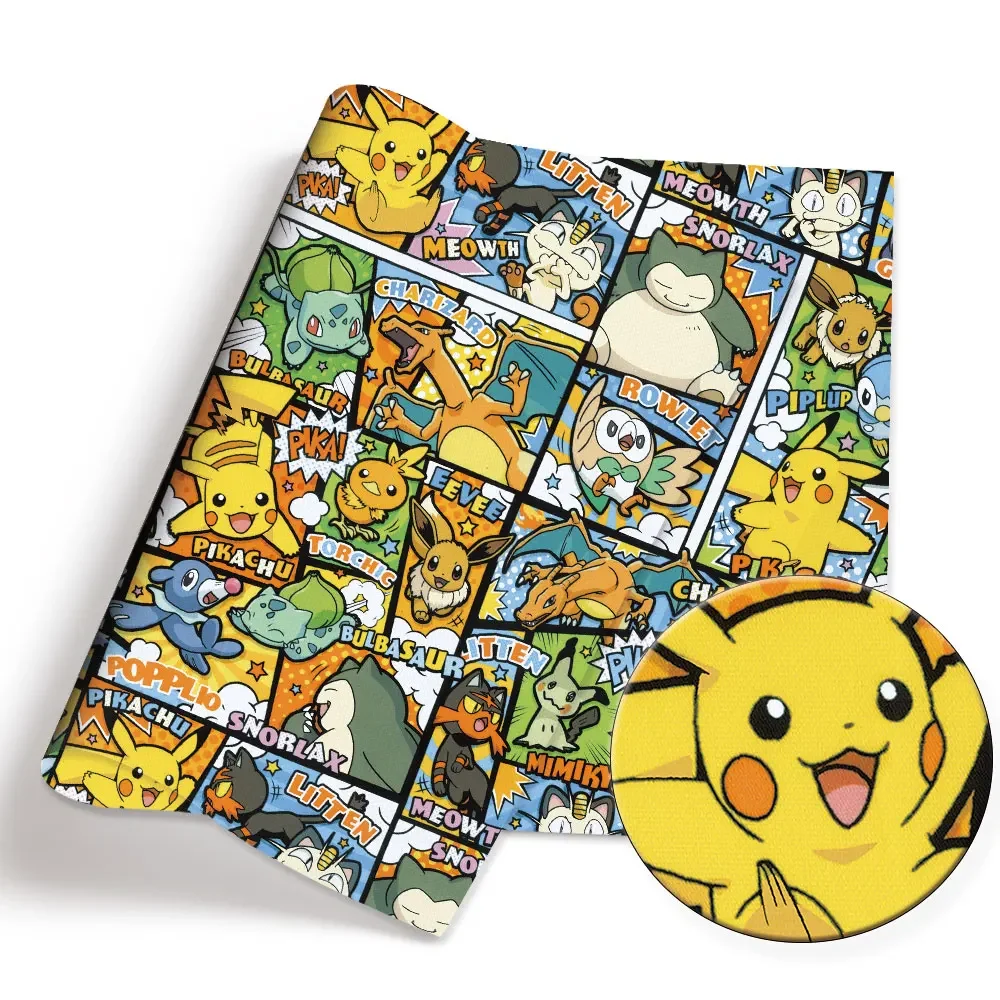 Tissu de dessin animé Pokemon pour enfants, patchwork de couture fait à la main, courtepointe, robe de bébé, feuille de maison, tissu imprimé, 140x50cm