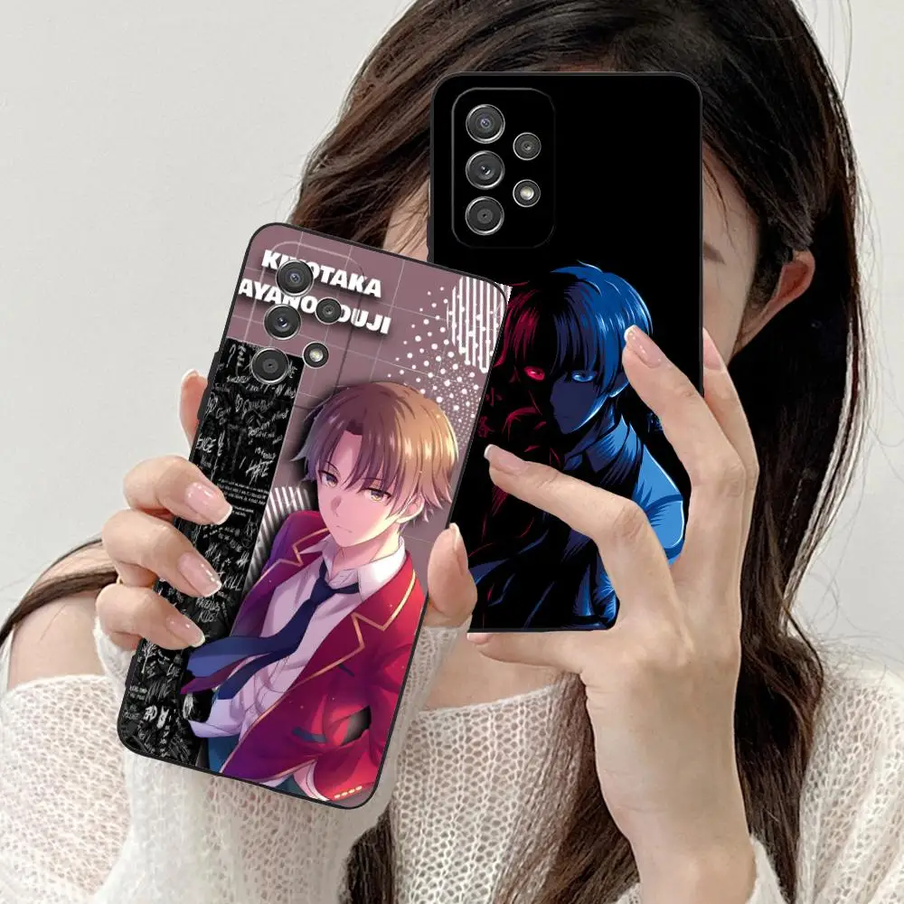 الفصول الدراسية النخبة Ayanokoji قضية الهاتف لسامسونج غالاكسي A73 72 71 70 56 55 54 53 52 36 35 34 23 16 15 5 جرام غطاء أسود فاخر