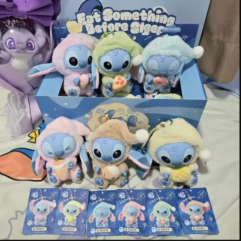 

НОВАЯ распродажа== Stitch Blind Box Bag Eat Some Thing Before Sleep Series Виниловый кулон Милая кукла Mystery Box Пушистая кукла-сюрприз в подарок