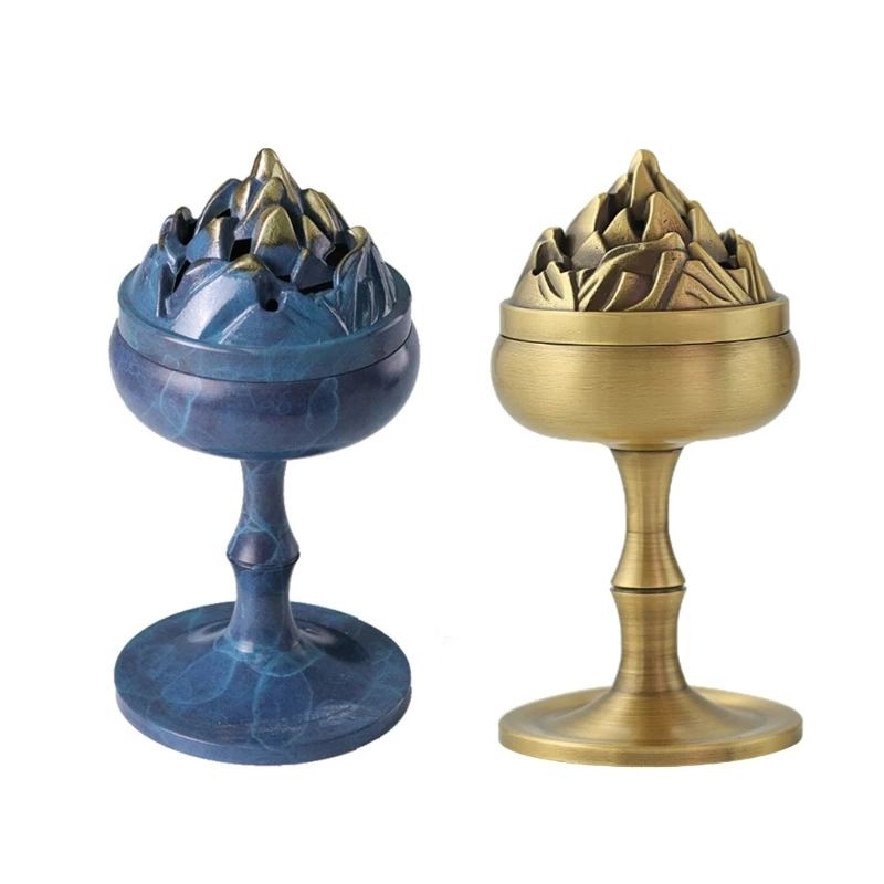 

Brass Small Mountain Incense Burners Brass Incense Holder with Cover