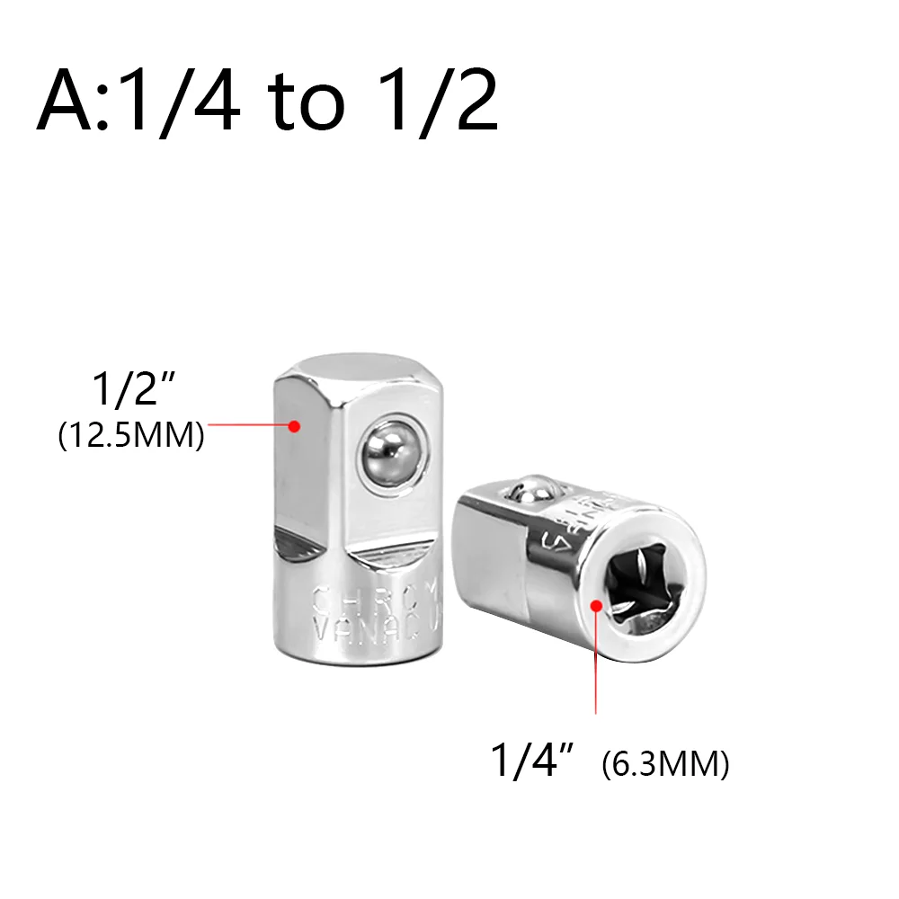 CR-V стальная розетка, переходник с храповым механизмом от 1/2 до 1/4 дюйма от 1/2 до 1/4 дюйма, инструменты для ремонта автомобилей, велосипедов,