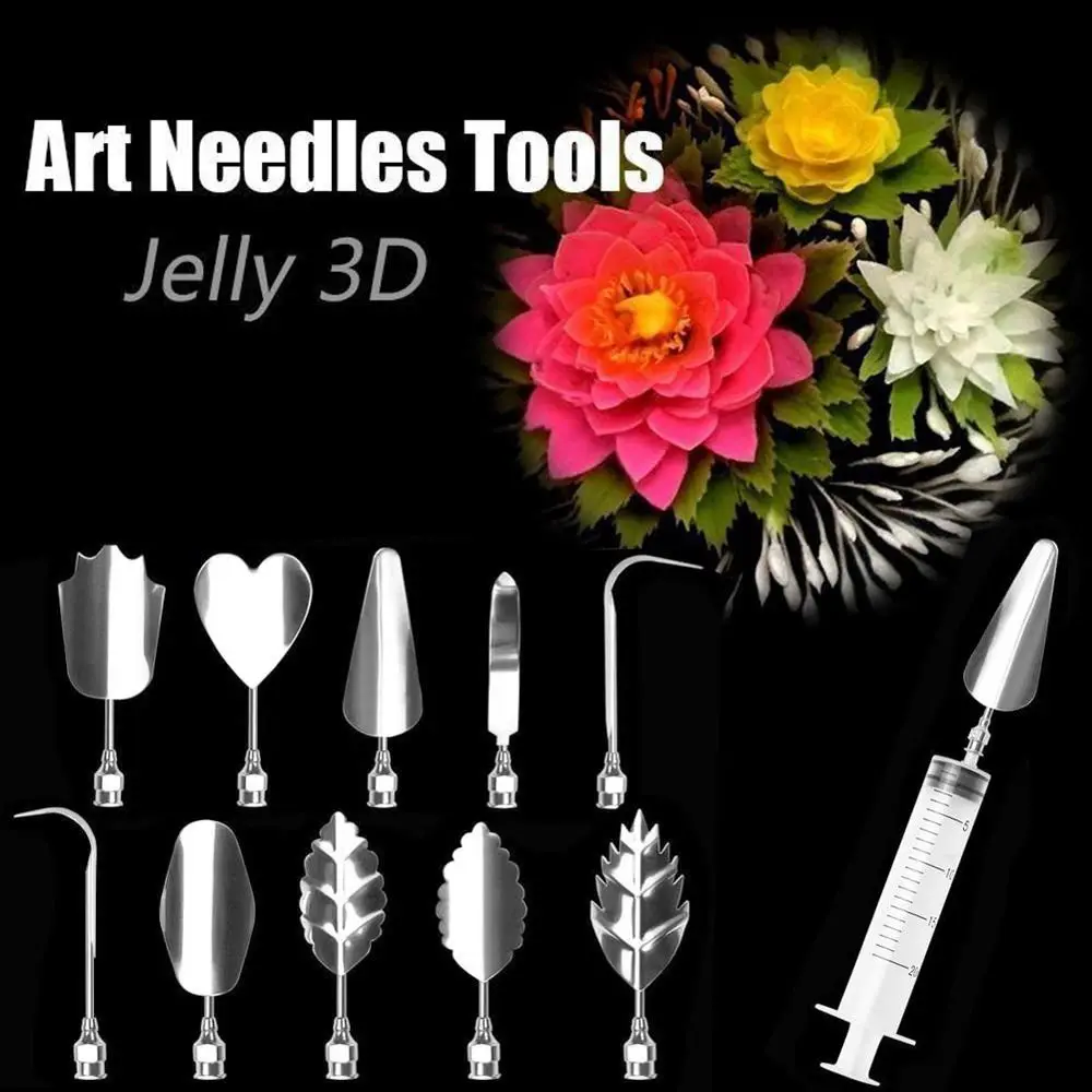 

3D 11Pcs/set Cookie Gelatin Pudding Fondant Cake Tool Art Nozzle Needle Nozzle Tool Cake Decoration