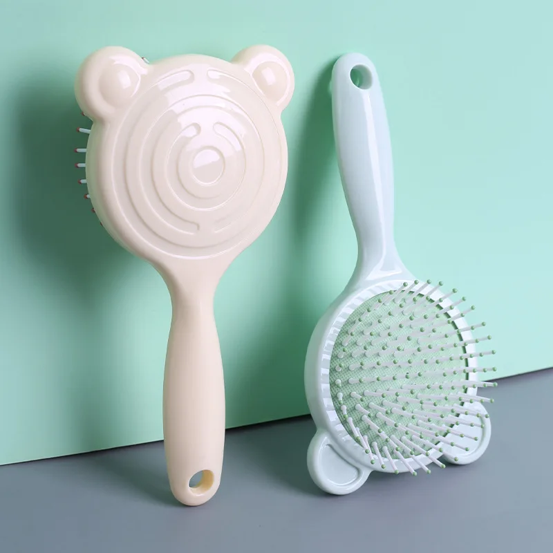 

Мини-расческа с подушкой безопасности для ушей медведя, коричневая расческа на воздушной подушке, антистатический массаж головы, макарон, парикмахерские услуги, подарок для девочек, здравоохранение, красота