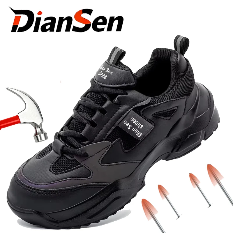 Women Safety Shoes Steel Toe Work Shoes Wear‑resisting Anti‑Puncture Laobao Shoes Comfortable Cushioned Ladies Safety Shoes36-40