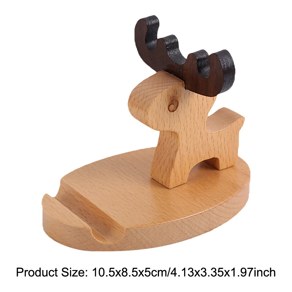 나무 동물 휴대 전화 홀더 자동차 홈 마운트 크래들 데스크 스탠드 미끄럼 방지 휴대 전화 스탠드 도크 홀더 테이블 책상 장식품