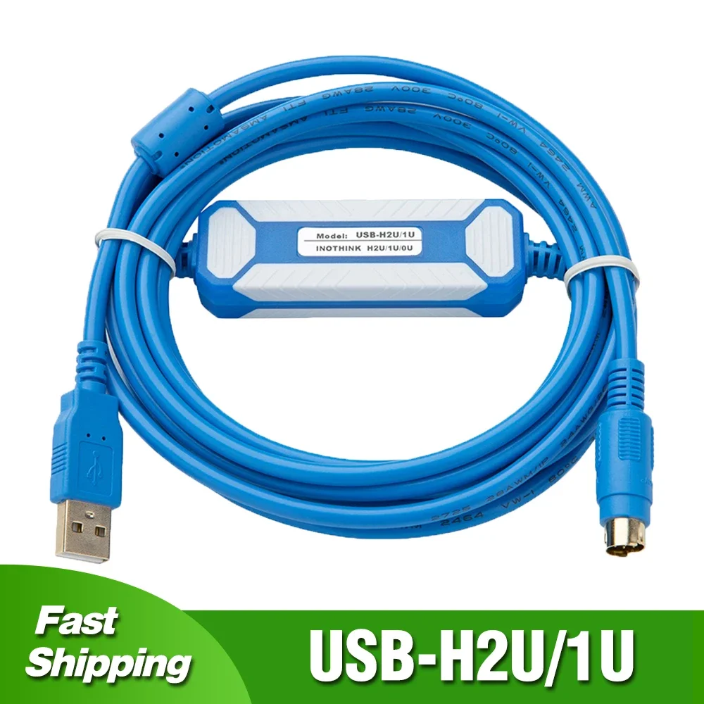 USB-H2U Programming Cable for Inovance H0U H1U H2U Series PLC Isolated Data Download Line