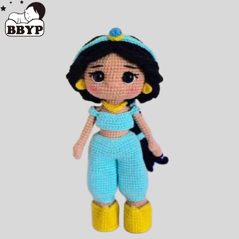 

Вязаная крючком кукла-принцесса Жасмин ручной работы, куклы для декора дома, схема для вязания, игрушка-украшение