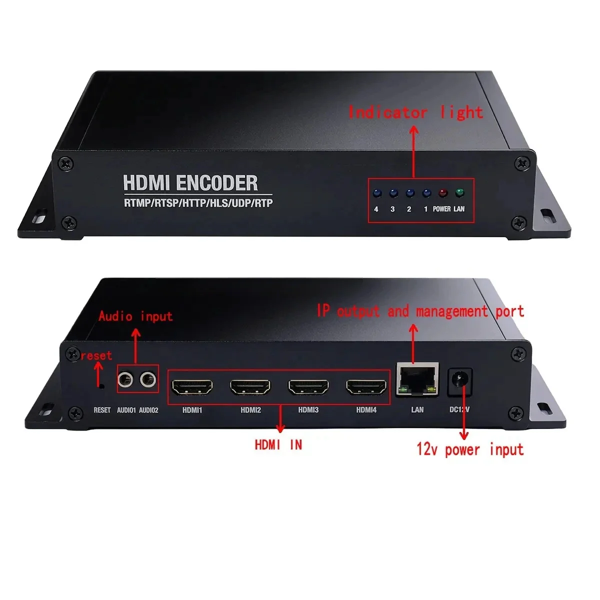 HDMI to IP Video Encoder, H264, H265, 4K, Live Webcast for Streaming IPTV, CATV, Digital TV System, RTMP, RTSP, HTTP