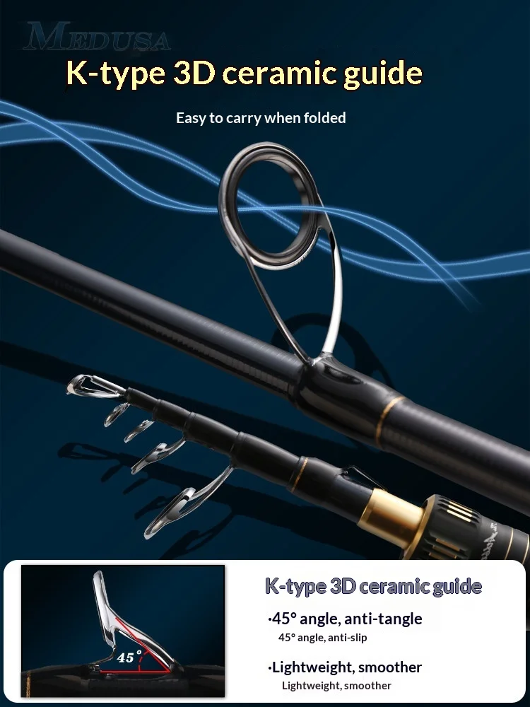 

Удочка HASIDA Medusa Telescopic Lure Combo из углеродного волокна с катушкой для спиннинга/бейткастинга, портативный рыболовный набор для путешествий