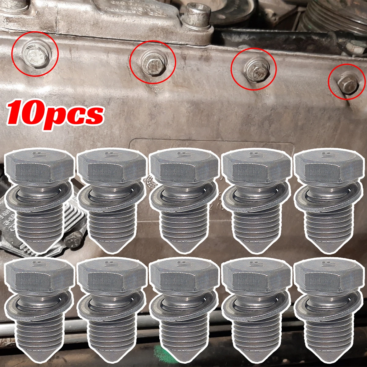 

10pcs Engine Oil Sump Pan Plug M14x1.5x22 Drain Seal Washer Screw Thread For Audi A3 A4 A6 SEAT Ibiza Leon Skoda Fabia Octavia
