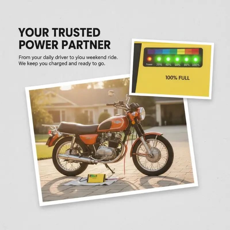 @*Smart 12V Universal Car Battery Charger Reverse Polarity Protection Fit for Motorcycle Truck Pickup Home Garage view 6