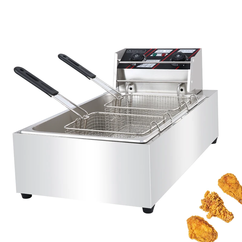 

20L Timing Control Double Cylinder Electric Fryer French Fries Machine Potato Chips Fryer Factory Direct Sales