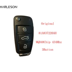 Original Keyless Go for Audi Q2 Q3  434MHz MQB48 Chip 81A837220AH 81A 837 220AH Remote Smart Key Fob