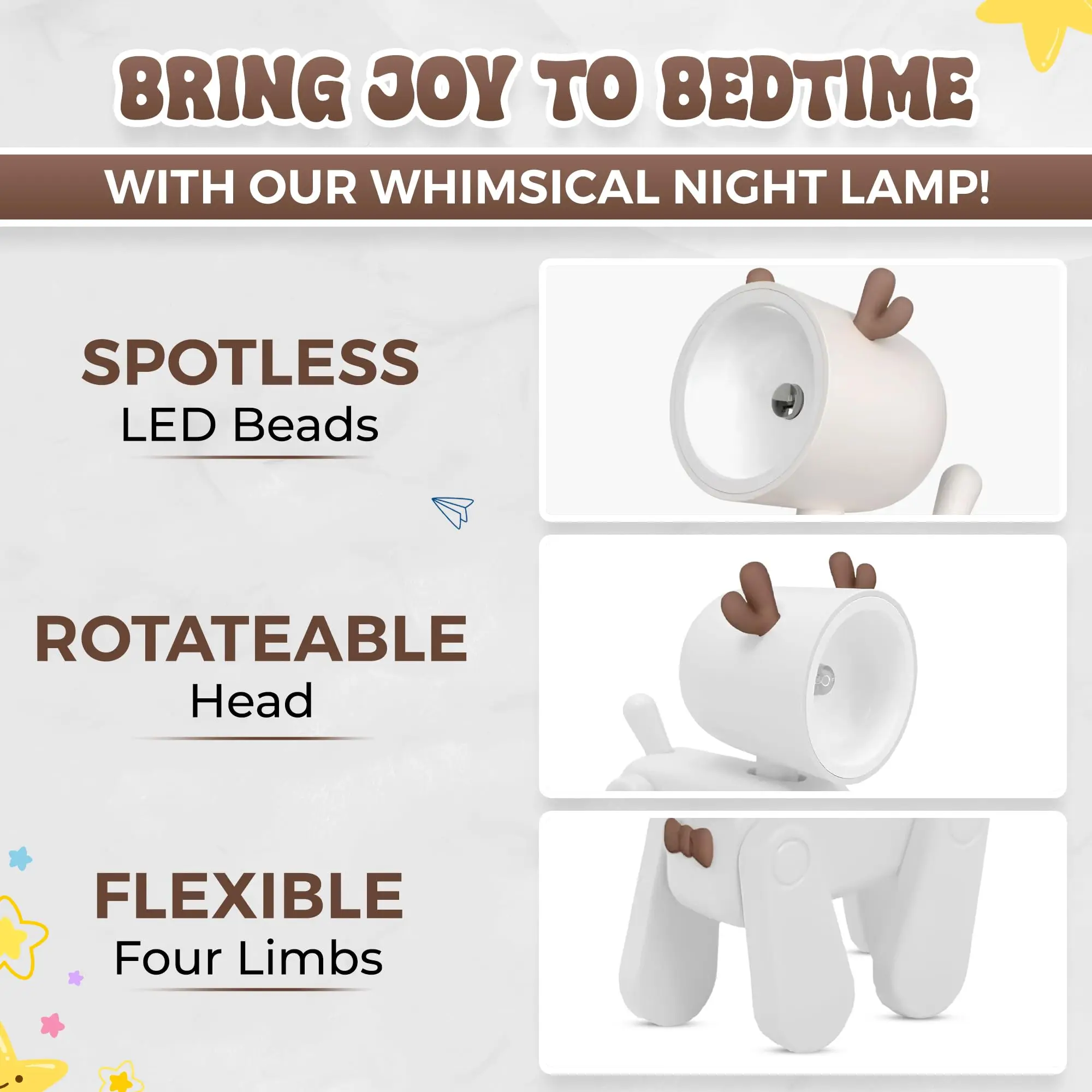 Night Light for Kids, USB Rechargeable Mini Lamp, Portable Mini Light, Cordless Lamp, Kids Reading Light, Kids Room Décor