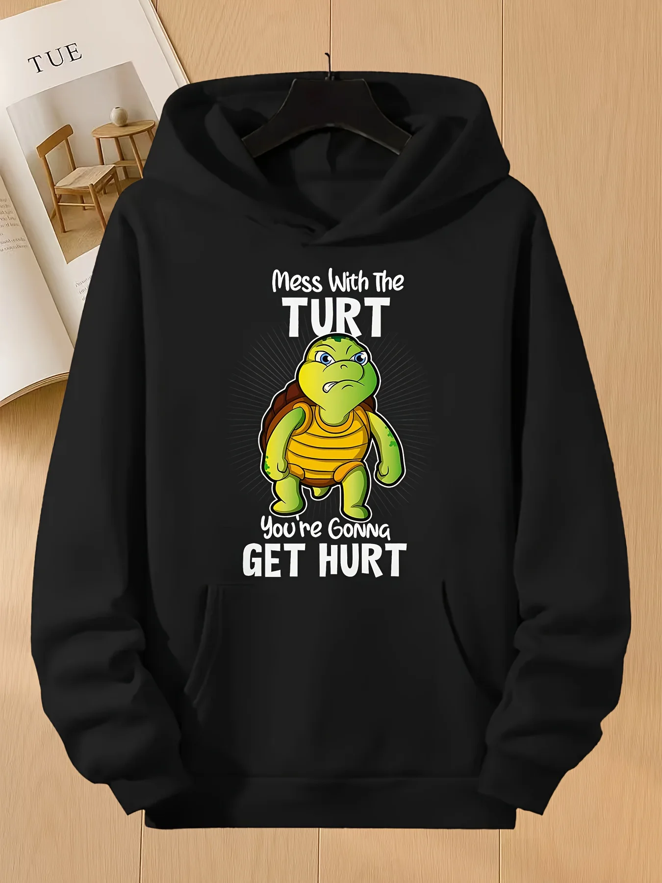 Turtle Graphic Hoodie Unisex Sports Style Solid All Season Casual Jumper Washable Daily Pullover Sweatshirt Men Women Gift Top