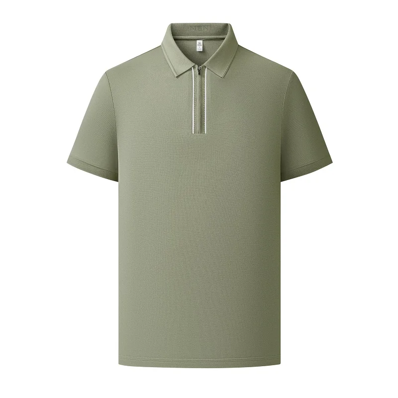 

New High Elastic Cool Feeling Polo Shirt Men Lapel Short Sleeve Tops Men Summer Breathable Soft Skin Friendly Casual Tee Clothes