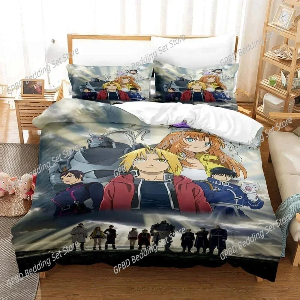 

Luxury New 3D Print Cartoons Fullmetal Alchemist Bedding Set Single Twin Full Queen King Size Bed Set Bedroom Duvet cover Sets