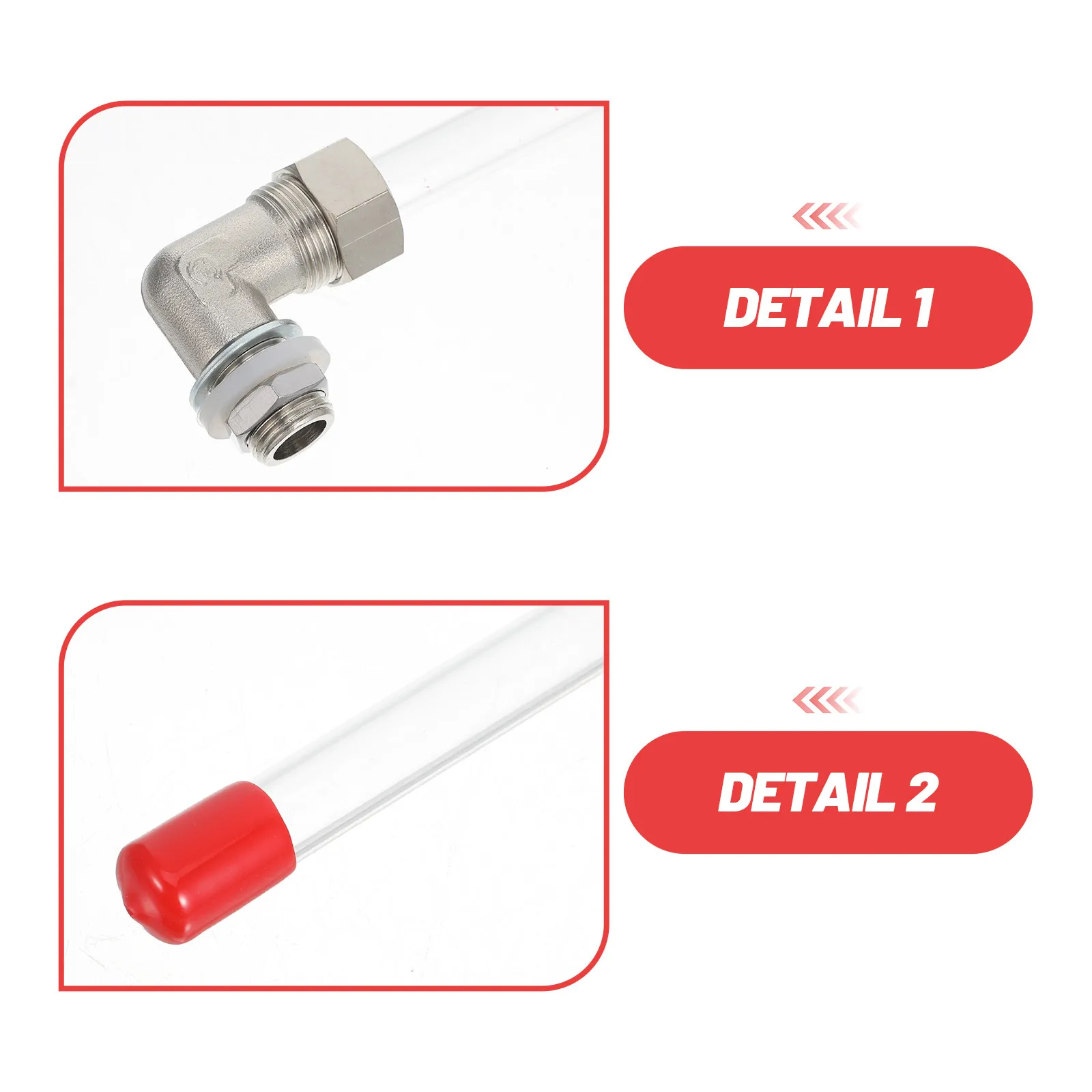 L-Shaped Industrial Water Level Gauge for Tank Boiler Liquid Indicator Fire Pools Workshop Accurate Thread Water Level Tubing
