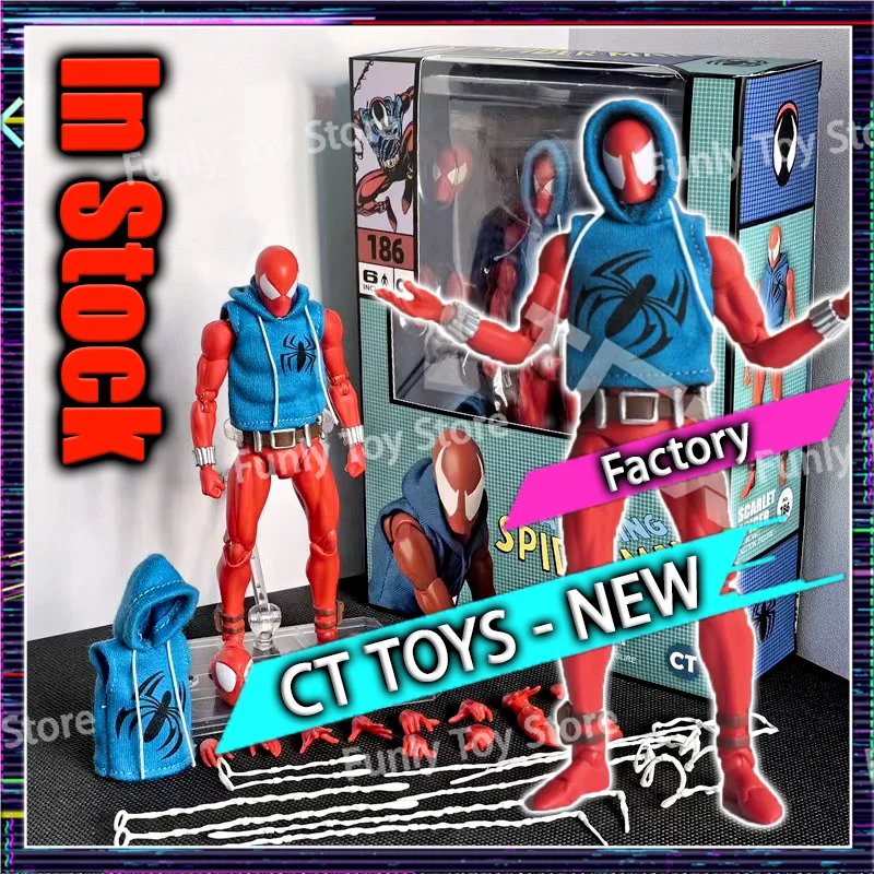 In Stock Ct Toys Spiderman Mafex 186 Scarlet Spider The Amazing Spider-Man Comic Version Anime Action Figure Customized Gift Toy