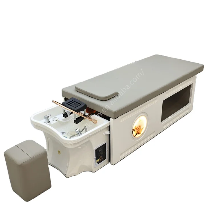 New Design Japanese Head Spa  Shampoo Massage Bed Hair Salon Washing Chair with  Extensible Basin, Water Circulation and Steamer