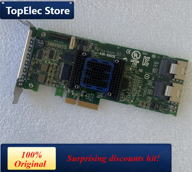 TopElec ASR -6805E SATA \ SAS RAID Controller card 8  ports  PCIe 128mb RAID 0 1