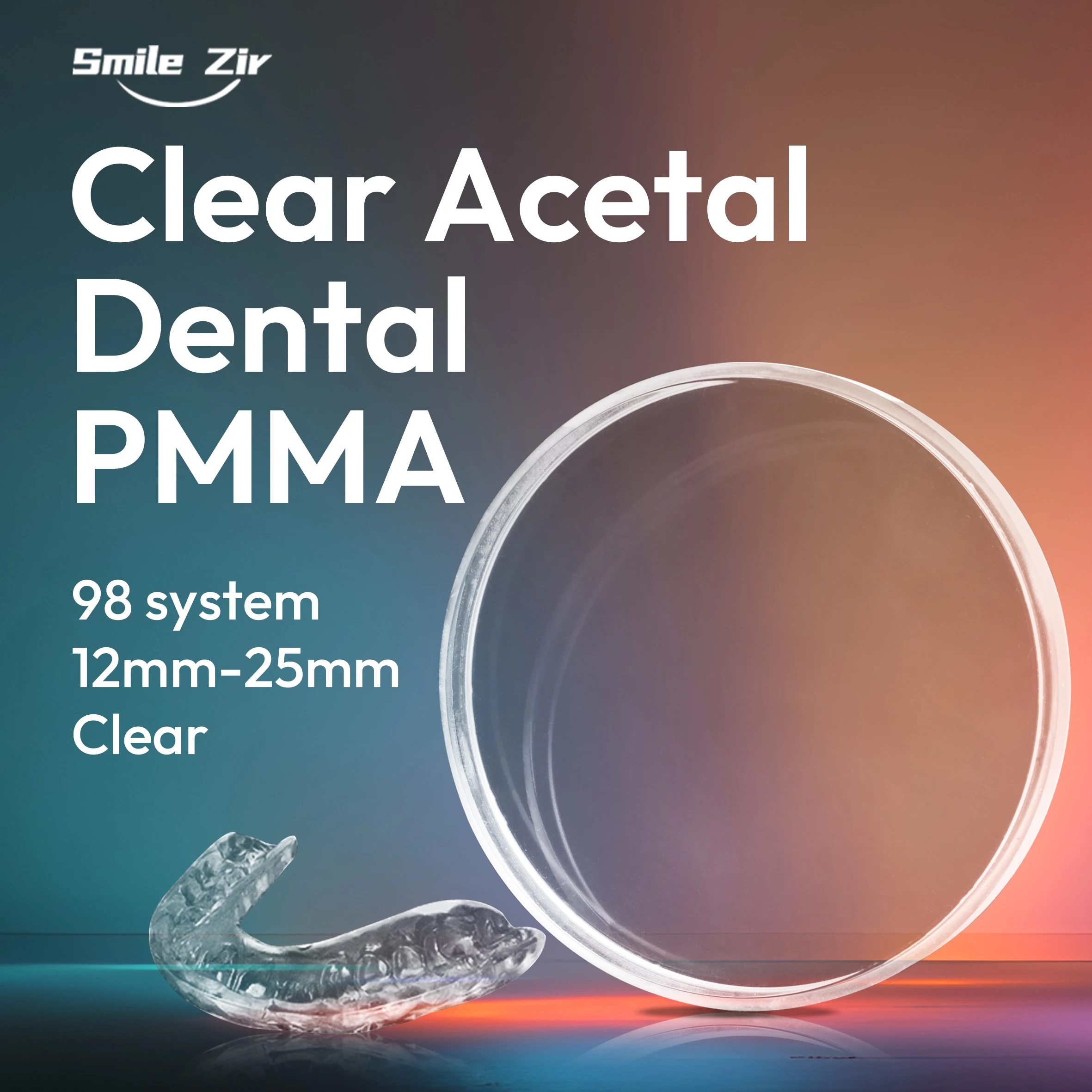 

98mm Dental Acetal Clear PMMA Block Dental Lab PINK Flexible PMMA Disc Dental Clear PMMA Used For Dental Night Guard PMMA Block
