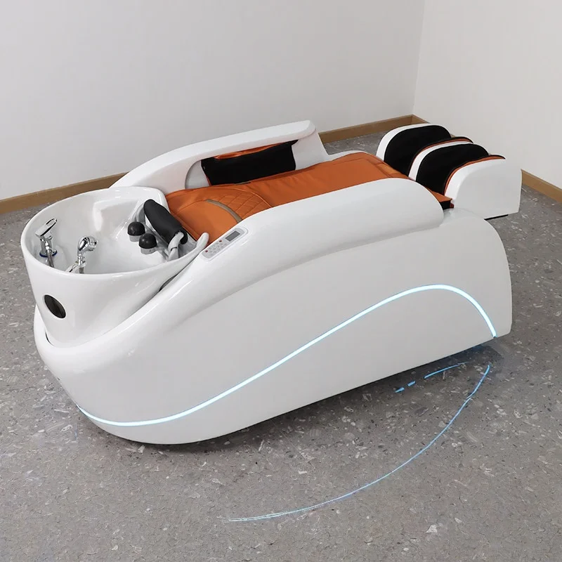 Yicheng Beauty Multi-function Electric Massage Shampoo Bed Head Spa Shampoo Chair Barber Shop Head Therapy Shampoo Bed for Sale